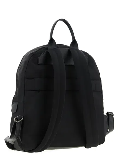 Kiton Versatile Backpack With Front Zip Pocket In Black
