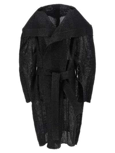Issey Miyake Womens Black Shawl-collar Pressed Wool-blend Coat In Black