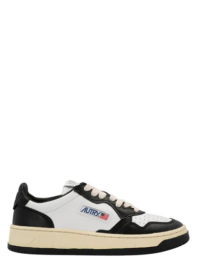Autry Leather Low-top Sneakers With Contrasting Panels In Multi