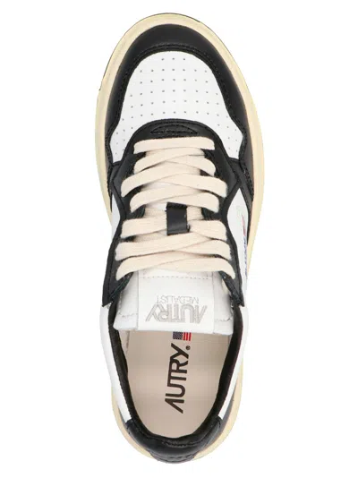 Autry Leather Low-top Sneakers With Contrasting Panels In Multi