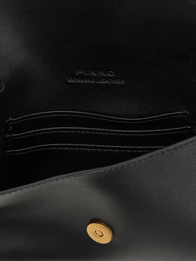 Pinko 'flat Mini' Wallet On Chain In Black