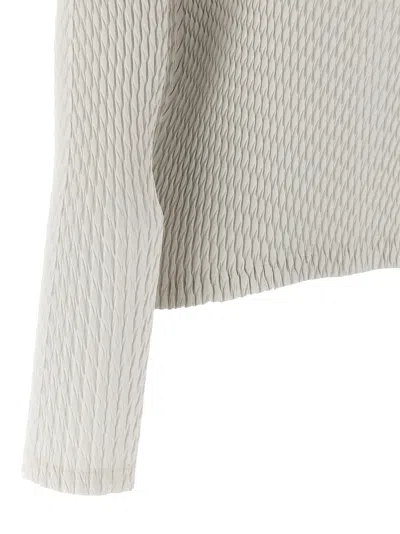 Issey Miyake Sleek Pleats Cardigan In White