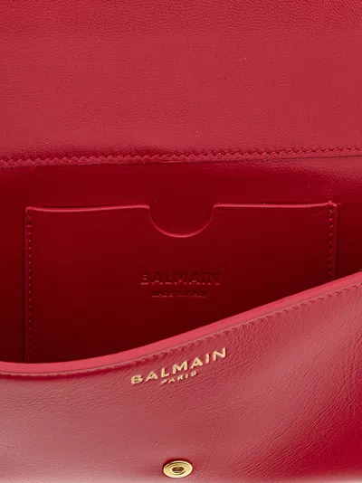 Balmain Shuffle Calfskin Wallet With Chain In Pink