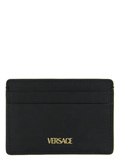Versace V-logo Bi-fold Wallet In Brown