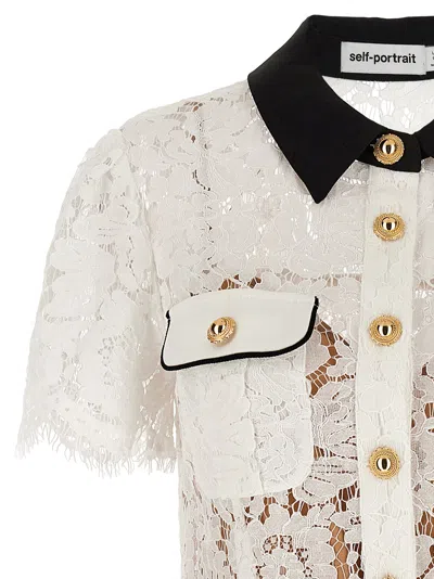 Self-portrait Self Portrait Embroidered Lace Dress In White