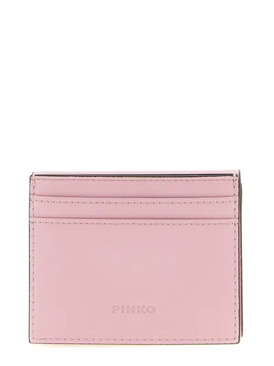 Pinko Buckle Leather Wallet In Brown