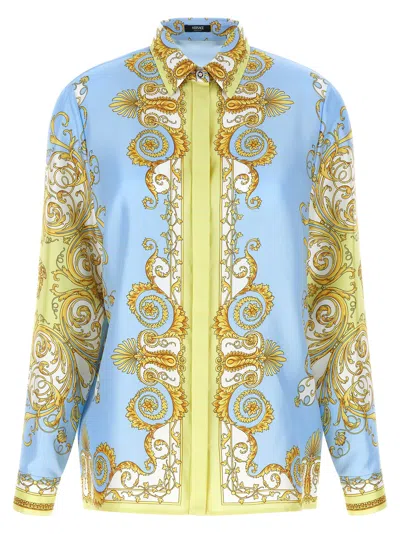 Versace Twill Shirt Shirt And Blouse Multicolor In Multi