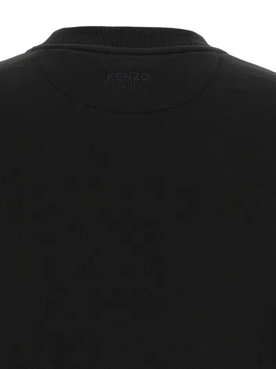 Kenzo Wild Tiger Crew Neck Sweatshirt Ribbed Cuffs Hem In Black