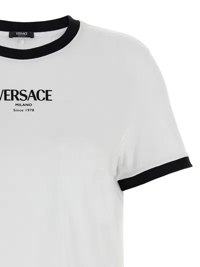 Versace Jersey T-shirt With Contrasting Beading In White