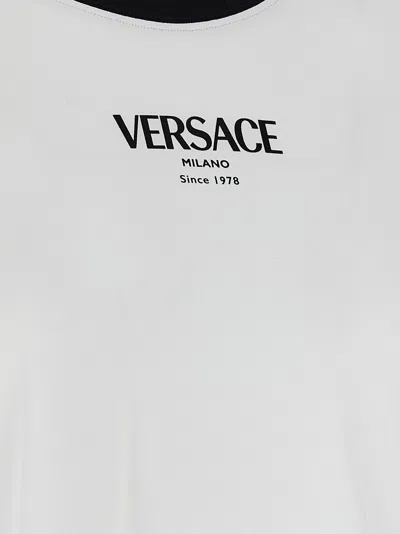 Versace Jersey T-shirt With Contrasting Beading In White