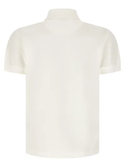 Burberry Polo Shirt Featuring Embroidery Ribbed Collar In White