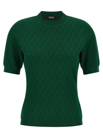 Versace V-pattern T-shirt In Green