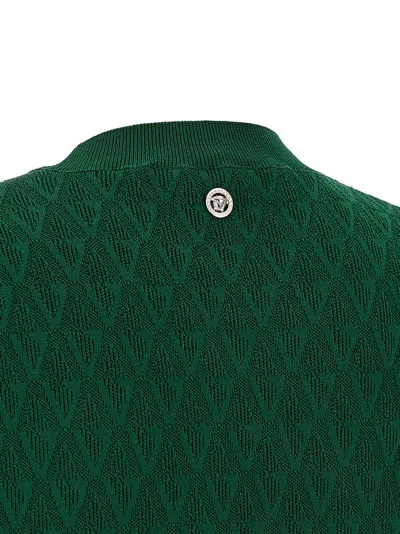 Versace V-pattern T-shirt In Green