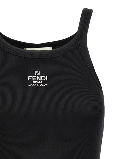 Fendi Logo Tank Top In Black