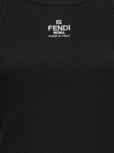 Fendi Logo Tank Top In Black