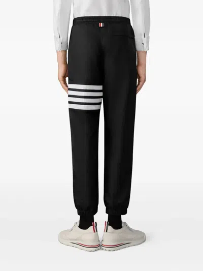 Thom Browne Drawcord Waist Track Pants With Four Stripes In Black