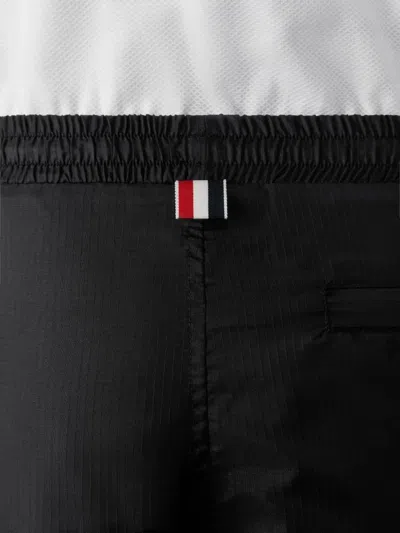 Thom Browne Drawcord Waist Track Pants With Four Stripes In Black