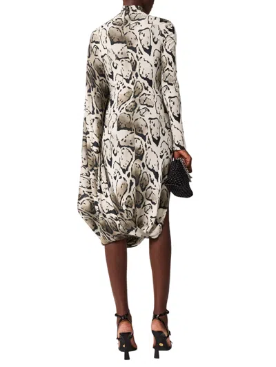 Stella Mccartney Leopard Print Draped Midi Dress