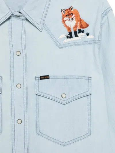 Filson Embroidered-western Shirt In Blue