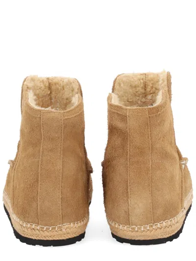 Diesel Suede Boots With Rubber Sole And Stitching In Sand