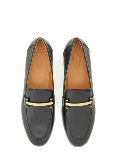 Tod's Leather Loafer In Blue