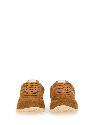 Autry Windspin Sneakers In Beige Suede In Brown