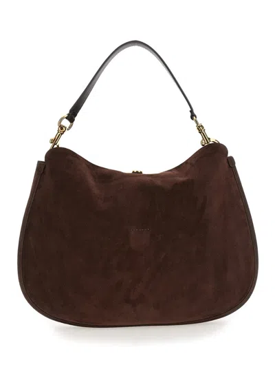 Etro Pony Small Suede Crossbody Bag In Brown