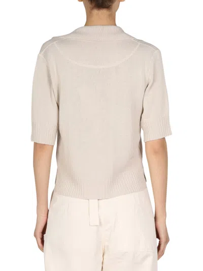 Margaret Howell Cotton And Wool Polo Shirt In Neutral