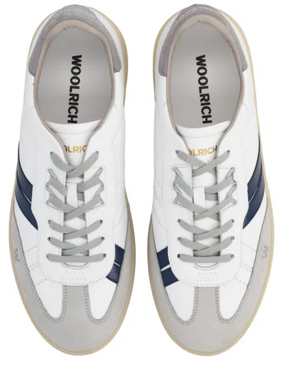 Woolrich Low-top Sneakers With Round Toe And Stripes In White