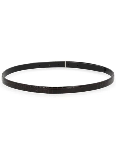 Tom Ford Slim T Leather Belt In Black