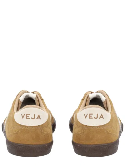 Veja Volley Tent Brown And White Suede Sneakers In Brown
