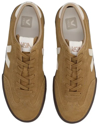 Veja Volley Tent Brown And White Suede Sneakers In Brown