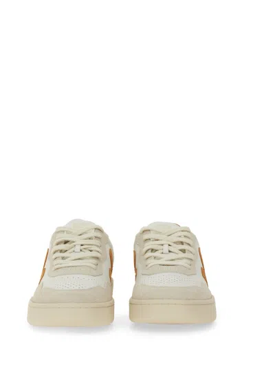 Veja V-90 Leather Sneaker In Neutral