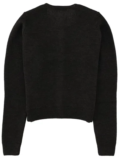 Lemaire Crew Neck Knitwear Long Sleeve Ribbed Style In Black