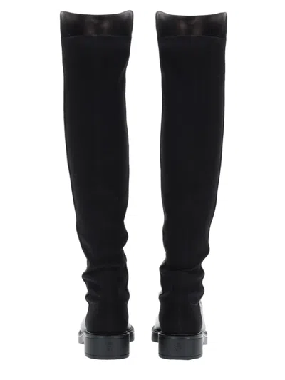 Stuart Weitzman Keelan Microstretch And Leather Over-the-knee Boots In Black
