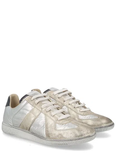 Maison Margiela Replica Sneakers With Metallic Panel Design In Multi