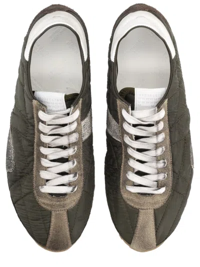 Maison Margiela Sneakers Sprinters In Suede And Leather With Vintage Finish In Black