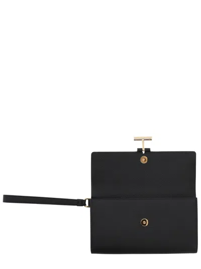 Tom Ford Rectangular Clutch Bag Metal Hardware Wrist Strap In Blue