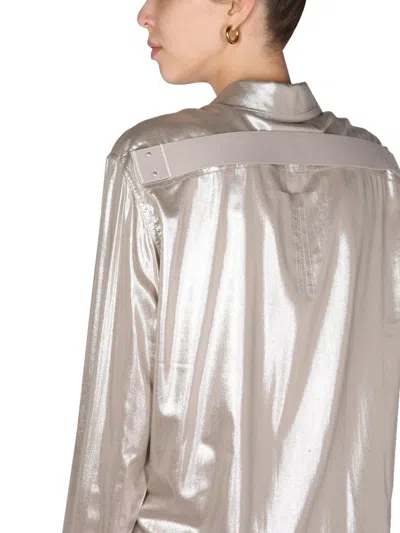 Rick Owens Metallic Effect Shirt In Silver