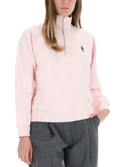 Maison Kitsuné "dressed Fox" Sweatshirt In Pink