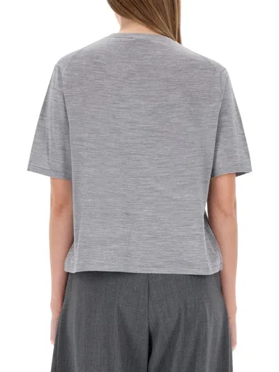 Theory Wool T Shirt In Gray