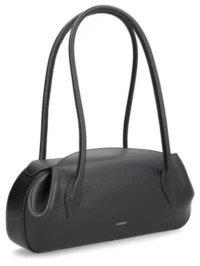 Yuzefi Shoulder Bag Long Handles Structured Shape Textured In Black