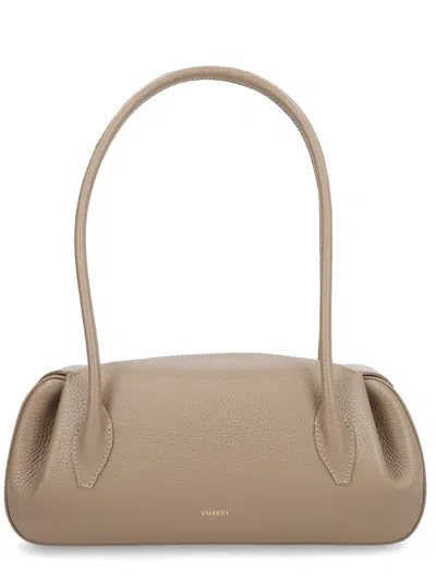 Yuzefi Oyster Gathered Shoulder Bag In Brown
