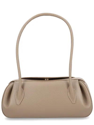 Yuzefi Oyster Gathered Shoulder Bag In Brown