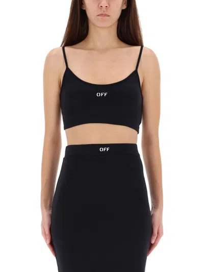 Off-white Sleek Spaghetti Strap Top For Women In Black