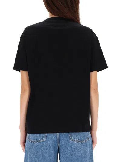 Off-white Bookish Printed Logo Cotton T-shirt In Black