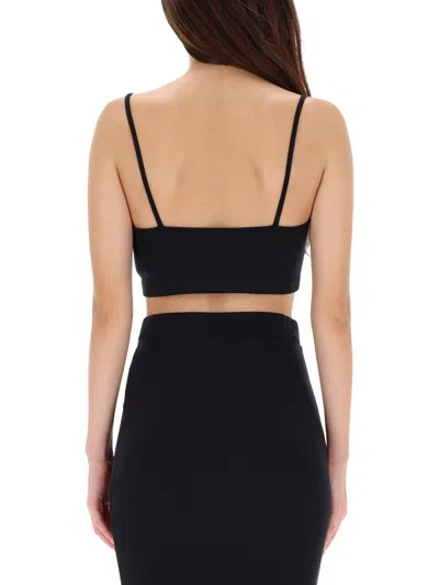 Off-white Sleek Spaghetti Strap Top For Women In Black