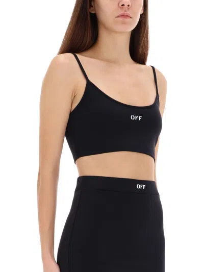 Off-white Sleek Spaghetti Strap Top For Women In Black