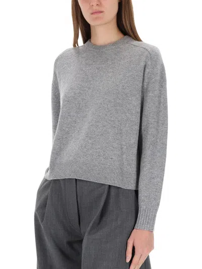 Theory Easy Cashmere Sweater In Husky Pale Grey