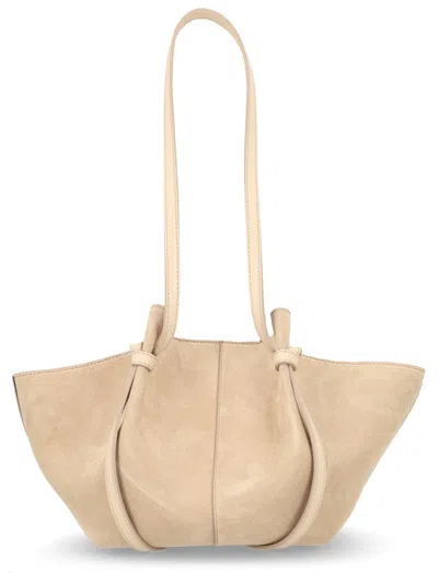 Yuzefi Mochi Shoulder Bag Soft Structure Long Handles In Black